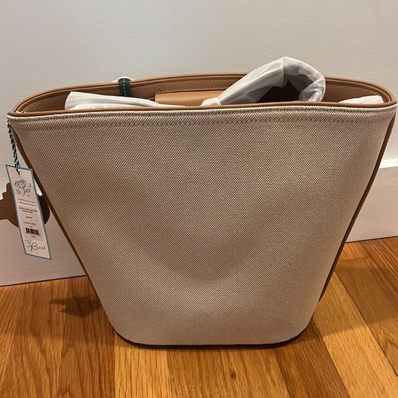 BNWT Draper James Canvas and Leather Bucket Bag - Picture 4 of 7